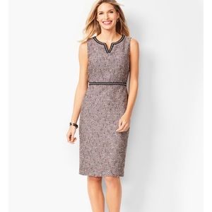 Talbots Tweed Split-Neck Sheath Dress